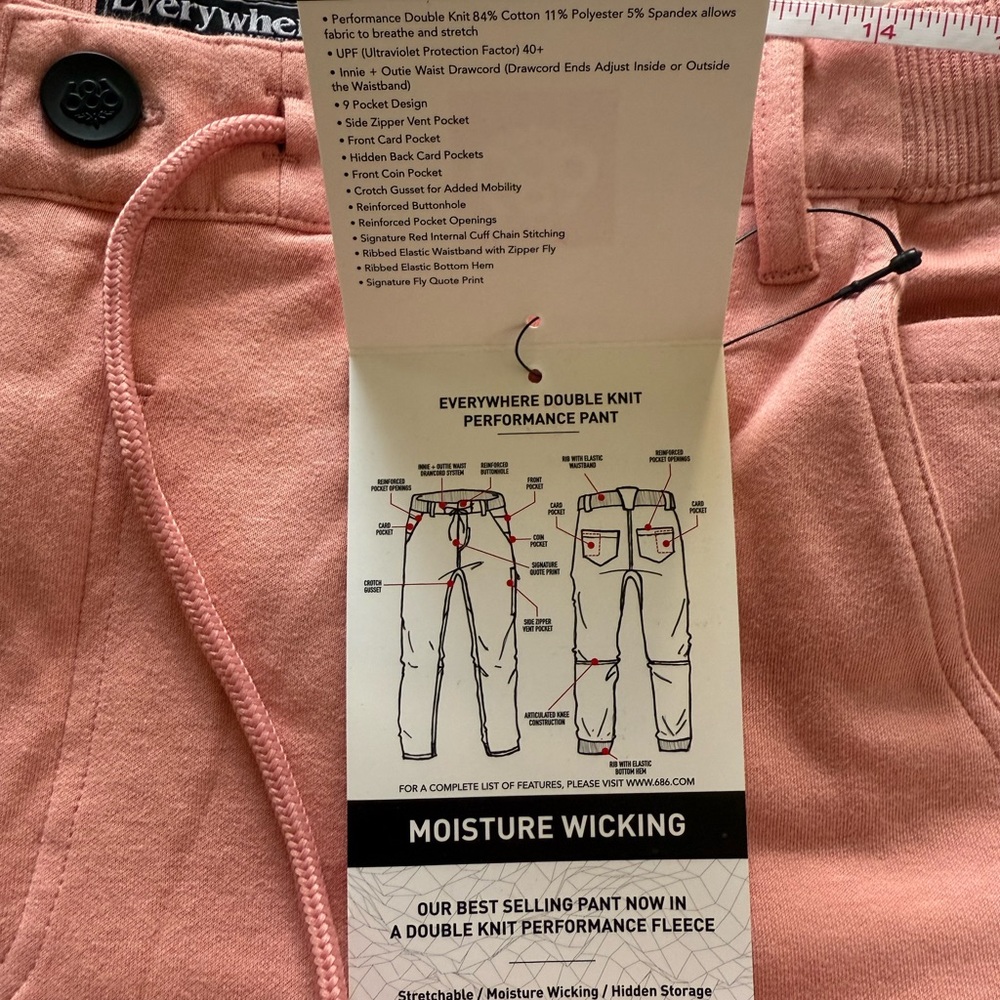 686 Everywhere Pant Double Knit Rosette M NWT - Picture 7 of 12